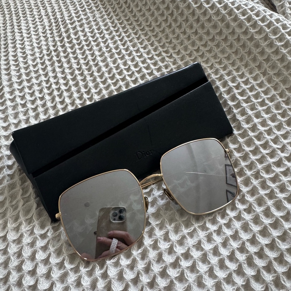 Dior Gold Frame Sunglasses with Black Case